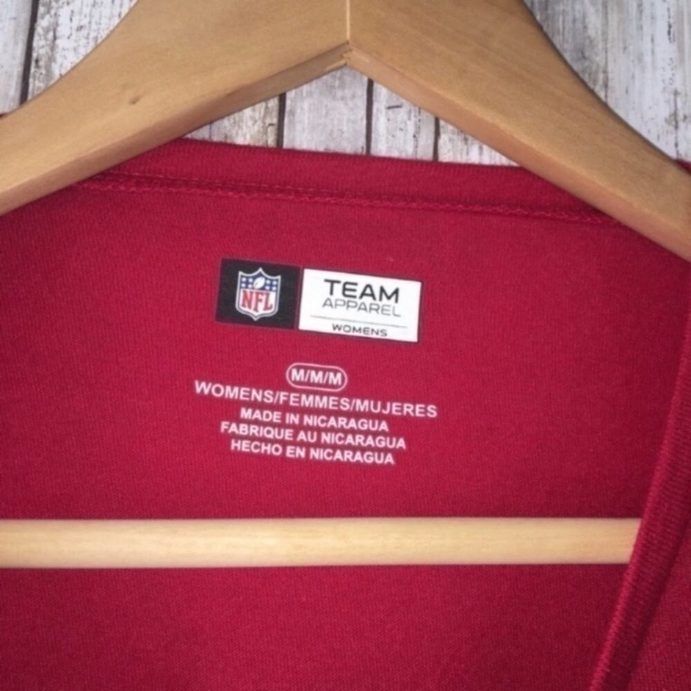 NFL Atlanta Falcons Red Faux Stitch Tee - Picture 4 of 5